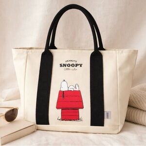 Canvas Tote Bag - Cream and Black Peanuts Snoopy Canvas Tote – NWT